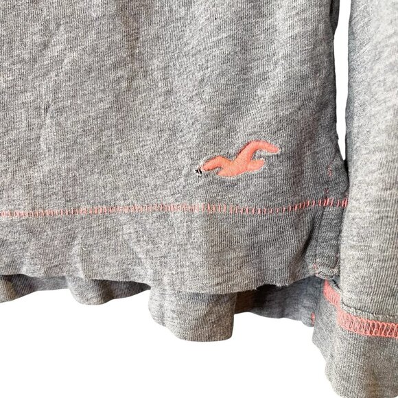Hollister Size M‎ Vintage Gray Heather Slub Twilight Core Long Sleeve Scoop Neck - Picture 3 of 6